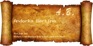 Andorka Bertina névjegykártya